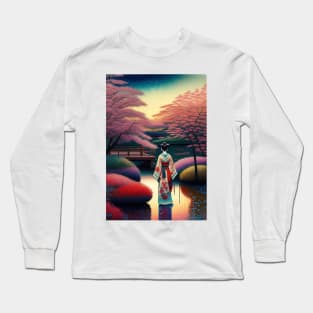 Traditional Japanese Garden Style Long Sleeve T-Shirt